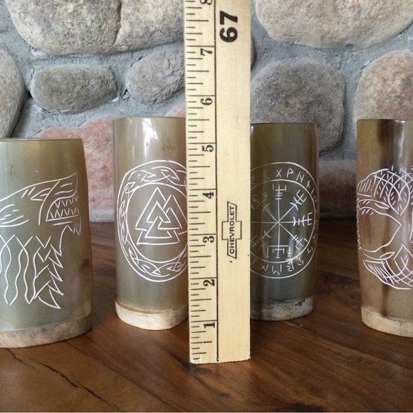 ✔️ Viking Drinking Horn Tumblers Set of 4 - Picture 7 of 8